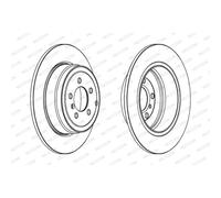 Disco freno FERODO DDF1518C-1 posteriore, pieno, 1 Pezzo