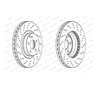 Disco freno FERODO DDF1769C-1 anteriore, ventilato, perforato, 1 Pezzo