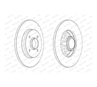Disco freno FERODO DDF1791C-1 posteriore, pieno, 1 Pezzo