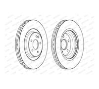 Disco freno FERODO DDF1900C-1 anteriore, ventilato, 1 Pezzo