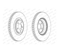 Disco freno FERODO DDF1987C-1 anteriore, ventilato, 1 Pezzo