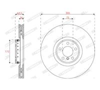 Disco freno FERODO DDF2041RVC-1 anteriore, ventilato, 1 Pezzo