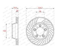Disco freno FERODO DDF2131RC-1 posteriore, ventilato, 1 Pezzo