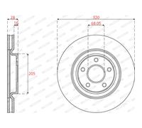 Disco freno FERODO DDF2785C-1, 1 Pezzo