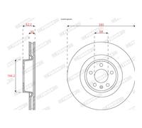 Disco freno FERODO DDF2810C-1 anteriore, ventilato, 1 Pezzo