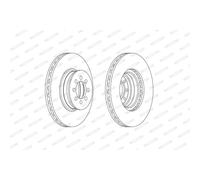 Disco freno FERODO FCR335A anteriore, ventilato, 1 Pezzo