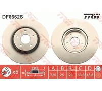 Disco freno FORD FOCUS II 2.5 ST DF6662S (1 set-1 pz)