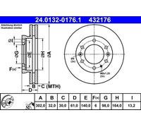 Disco freno FORD RANGER 2.0 EcoBlue 24.0132-0176.1