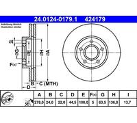 Disco freno FORD TOURNEO CONNECT 1.8 16V 24.0124-0179.1 (1 pz)