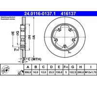 Disco freno FORD TRANSIT V363 2.0 EcoBlue 24.0116-0137.1 (1 pz)