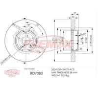 Disco freno FREMAX BD-7080 (1 set-1 pz)