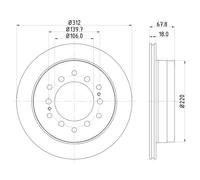 HELLA 8DD 355 114-861 Disco freno
