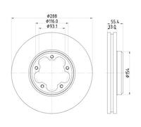 HELLA 8DD 355 133-161 Disco freno