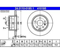Disco freno MERCEDES-BENZ 123 200 24.0110-0185.1 (1 pz)
