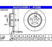 Disco freno MERCEDES-BENZ CLASSE C 160 24.0112-0300.1