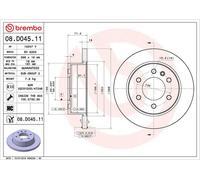 Disco freno BREMBO 08D04511 posteriore, pieno, altamente carbonizzato, 1 Pezzo