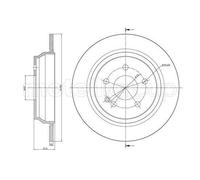 METELLI 2x Disco Freno Posteriore Ø296 MM Pieno per Mercedes-Benz / Mixto