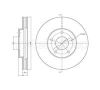 Disco Freno Metelli 23-0764C per Nissan Assale Anteriore