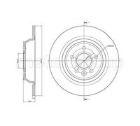 Disco Freno Metelli 23-0897C per Ford Land Rover Assale Posteriore