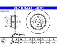 Disco freno OPEL ASTRA G 1.2 16V 24.0110-0251.1 (1 pz)