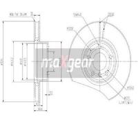 2x Originale MAXGEAR Disco Freno 19-1043 per BMW