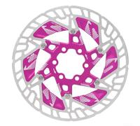 Disco freno per bici da 160 mm con lega di alluminio e acciaio al carbonio, montaggio standard a 6 bulloni e struttura con alette di raffreddamento (rosa)