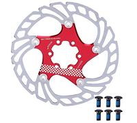 Disco freno per mountain bike, disco flottante ad alte prestazioni e precisione CNC, lega di alluminio e acciaio inossidabile, 180 mm, nero, argento, rosso per mountain bike (rosso+argento)