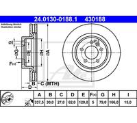 ATE disco freno 24.0130-0188.1 ventilato diametro 337,5 spessore 30 mm 5 fori