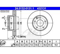 ATE Disco freno 24.0132-0131.1 anteriore ventilato 1 pezzo