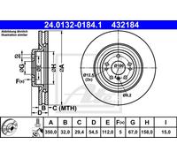 Discofreno ATE 24.0132-0184.1 per MERCEDES-BENZ GLE (W166) 3.0 2015-2018
