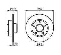 Discofreno 0 986 479 144 BOSCH per RENAULT NISSAN