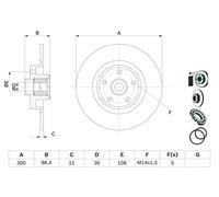 Disco freno BOSCH 0 986 479 276 posteriore, pieno, 1 Pezzo
