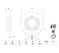 Disco Freno Bosch 0986479401 per Ford Assale Posteriore