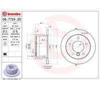 Brembo 08.7724.20 - Disco Freno (Set di 1) - Posteriore