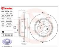 Disco freno (per unità) BREMBO 08.8554.21 per LAND ROVER RANGE ROVER