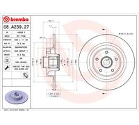Brembo 08.A239.27 Disco Freno Posteriore con Cuscinetto Integrato più ABS, Set di 2