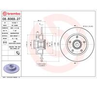 BREMBO 2x Disco Freno Posteriore Ø260 MM Pieno per Renault Fluence L30_1.5 DCI