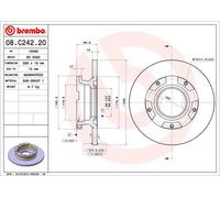 Brembo Disco freno 08C24220 posteriore pieno 1 pezzo
