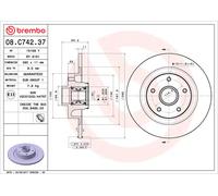 BREMBO Discofreno per RENAULT 08.C742.37
