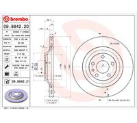 Disco freno (per unità) BREMBO 09.8842.21 per AUDI A6 3.0 TDI quattro