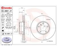 Disco freno (per unità) BREMBO 09.8961.21 per BMW Série 5 3.0 530 d