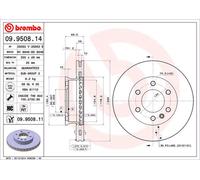 BREMBO 09.9508.11 Disco freno per MERCEDES-BENZ,MERCEDES-BENZ (FJDA),VW