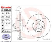 Disco freno (per unità) BREMBO 09.9923.11 per BMW X5 3.0 xDrive 30 d