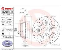 Disco freno (per unità) BREMBO 09.A259.1X per BMW Série 3 2.0 320 d