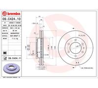 Disco freno (per unità) BREMBO 09.C424.11 per FORD RANGER 3.2 TDCi 4x4
