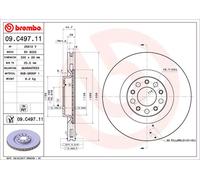 Brembo Disco freno 09.C497.11 - Anteriore ventilato, verniciatura UV - 1 pezzo