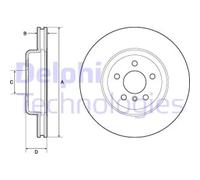 Disco freno DELPHI BG9154C anteriore, ventilato, altamente carbonizzato, 1 Pezzo