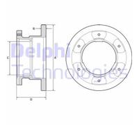 Disco freno (per unità) DELPHI BG9201 per IVECO DAILY 2.8 65 C 15