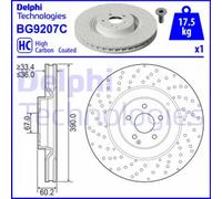 Delphi Disco freno BG9207C anteriore ventilato altamente carbonizzato