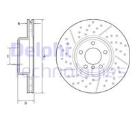 Disco freno (per unità) DELPHI BG9234C per BMW Série 1 2.0 118 d